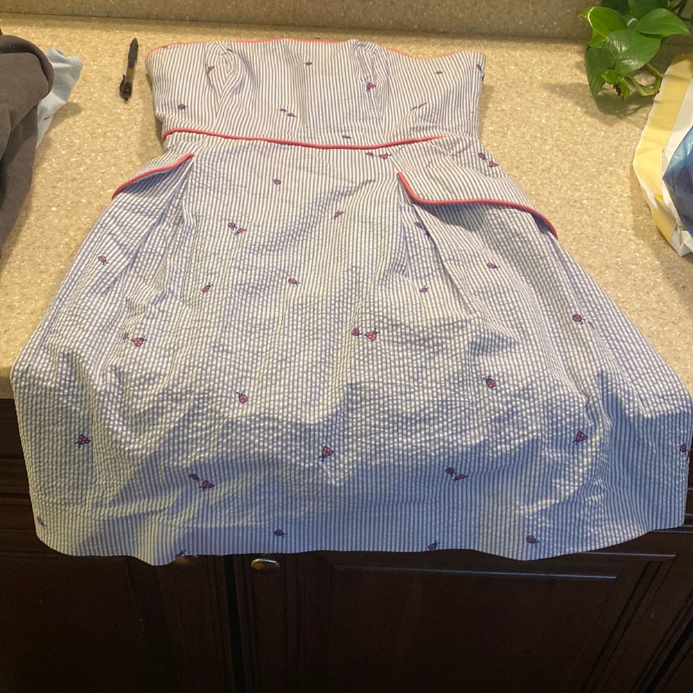 Lilly Pulitzer size 8 Strapless Seersucker with ladybugs dress!